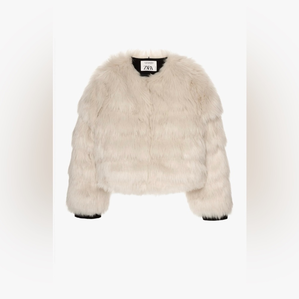 Zara Limited Edition Short Faux Fur Jacket